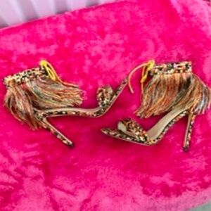 Very Nice Tassel Heeled Shoes Sandals, 9, NWBag
